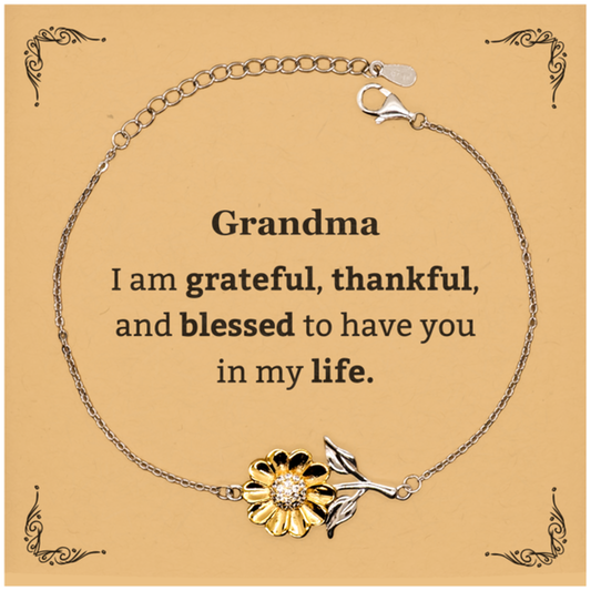 grandma appreciation gifts i am grateful thankful and blessed thank you sunflower bracelet for grandma birthday inspiration gifts for grandma