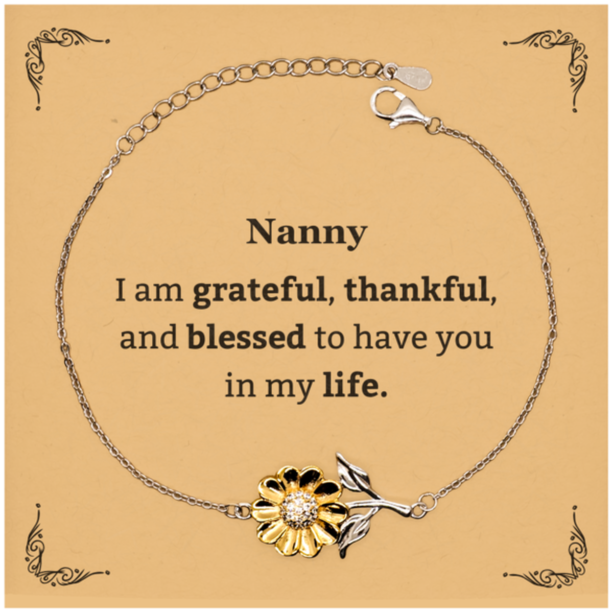 nanny appreciation gifts i am grateful thankful and blessed thank you sunflower bracelet for nanny birthday inspiration gifts for nanny