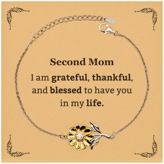 second mom appreciation gifts i am grateful thankful and blessed thank you sunflower bracelet for second mom birthday inspiration gifts for second mom
