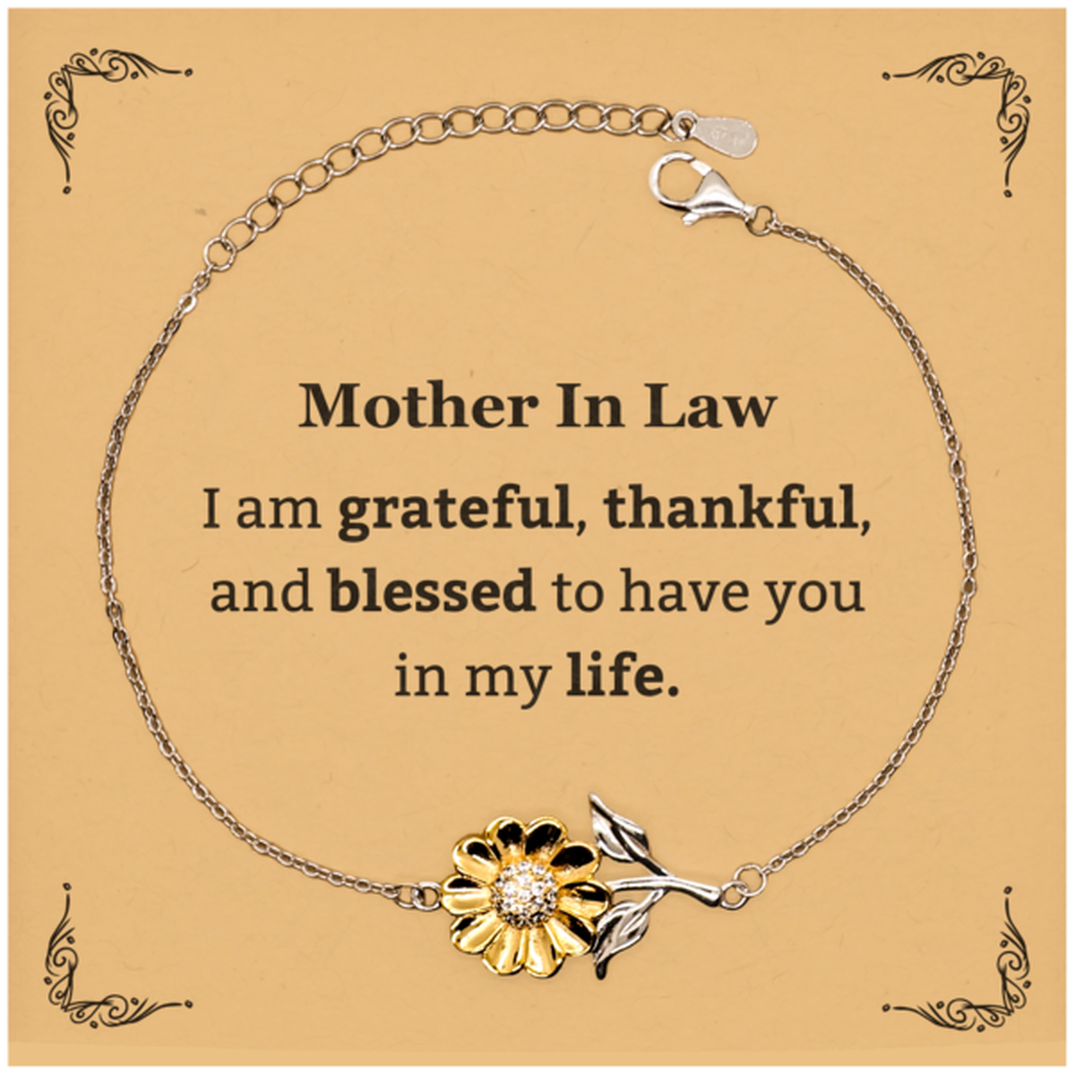 mother in law appreciation gifts i am grateful thankful and blessed thank you sunflower bracelet for mother in law birthday inspiration gifts for mother in law
