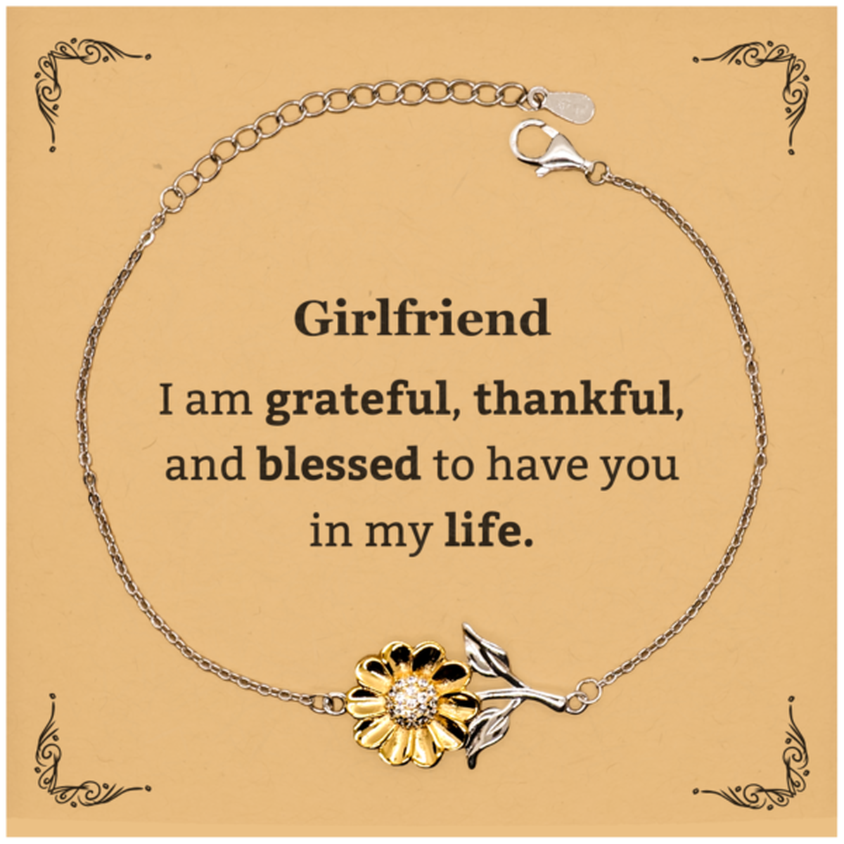girlfriend appreciation gifts i am grateful thankful and blessed thank you sunflower bracelet for girlfriend birthday inspiration gifts for girlfriend