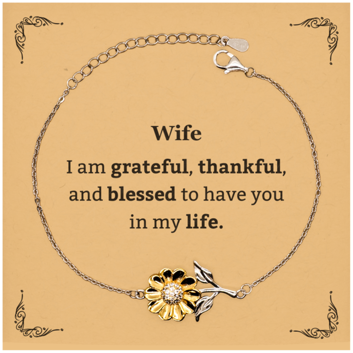 wife appreciation gifts i am grateful thankful and blessed thank you sunflower bracelet for wife birthday inspiration gifts for wife