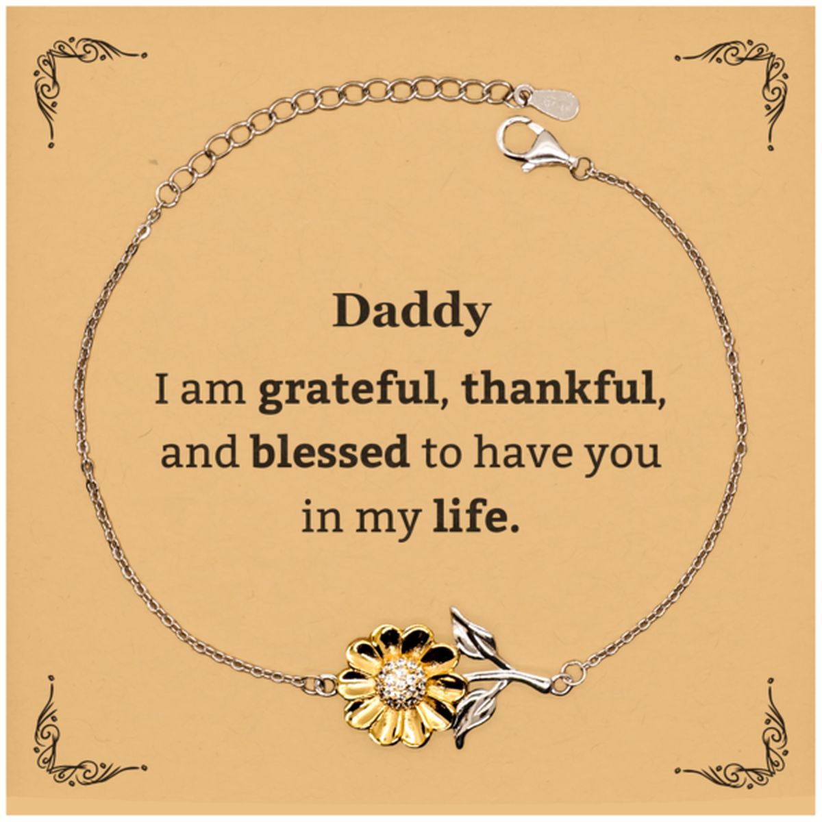 daddy appreciation gifts i am grateful thankful and blessed thank you sunflower bracelet for daddy birthday inspiration gifts for daddy