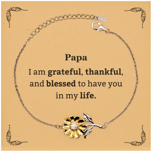 papa appreciation gifts i am grateful thankful and blessed thank you sunflower bracelet for papa birthday inspiration gifts for papa
