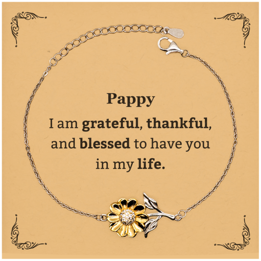 pappy appreciation gifts i am grateful thankful and blessed thank you sunflower bracelet for pappy birthday inspiration gifts for pappy