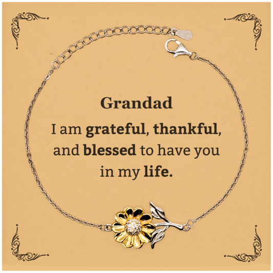 grandad appreciation gifts i am grateful thankful and blessed thank you sunflower bracelet for grandad birthday inspiration gifts for grandad