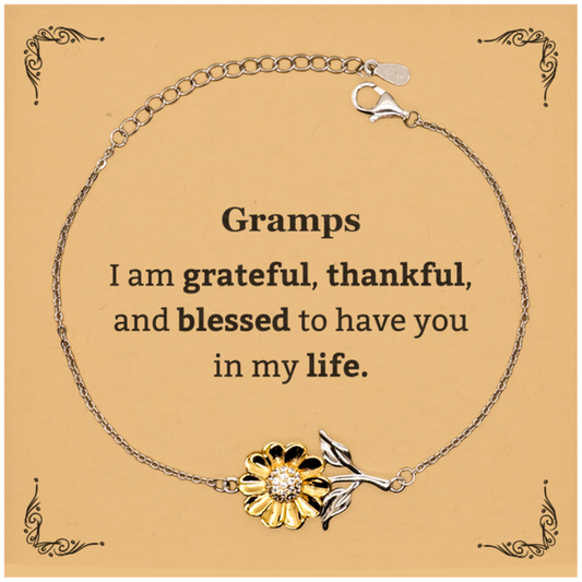 gramps appreciation gifts i am grateful thankful and blessed thank you sunflower bracelet for gramps birthday inspiration gifts for gramps