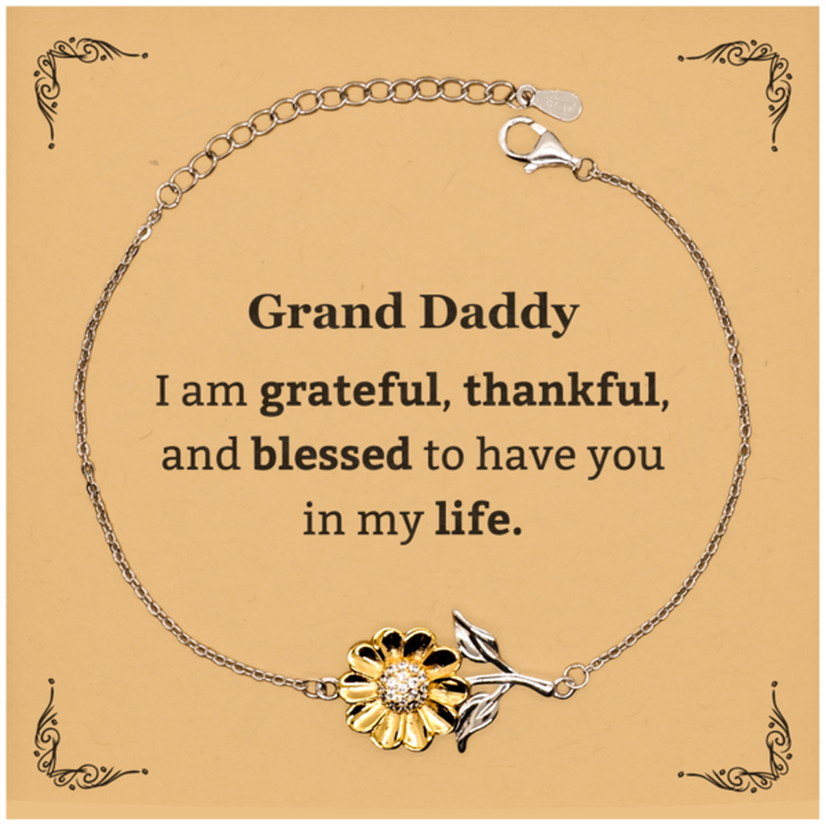 grand daddy appreciation gifts i am grateful thankful and blessed thank you sunflower bracelet for grand daddy birthday inspiration gifts for grand daddy