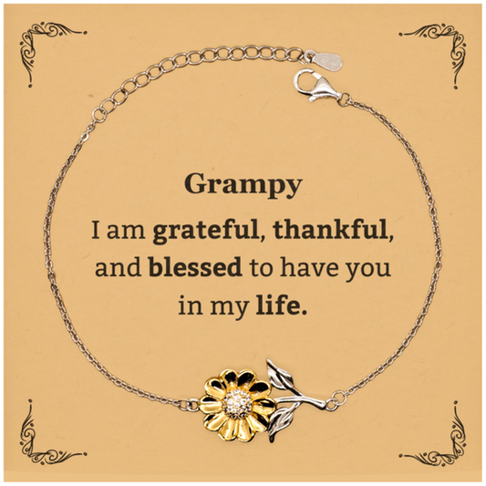 grampy appreciation gifts i am grateful thankful and blessed thank you sunflower bracelet for grampy birthday inspiration gifts for grampy