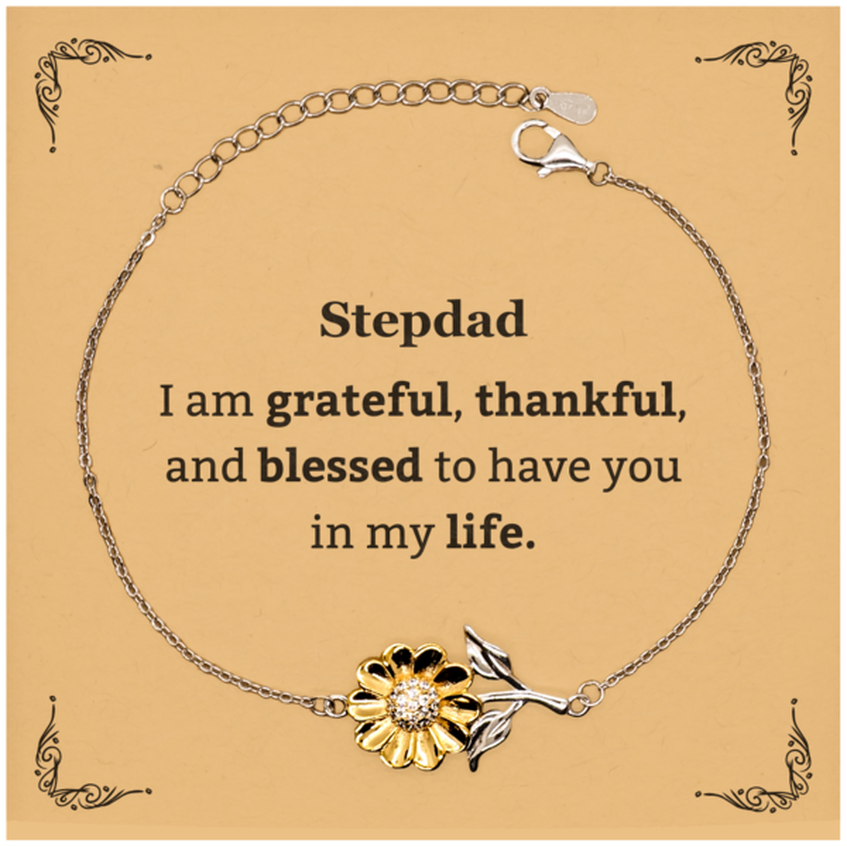 stepdad appreciation gifts i am grateful thankful and blessed thank you sunflower bracelet for stepdad birthday inspiration gifts for stepdad