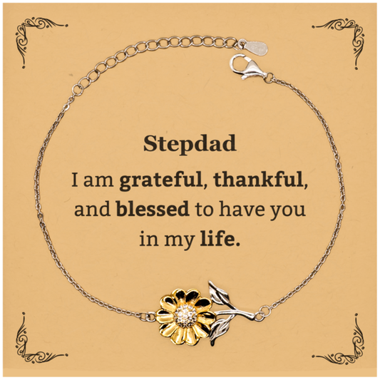 stepdad appreciation gifts i am grateful thankful and blessed thank you sunflower bracelet for stepdad birthday inspiration gifts for stepdad