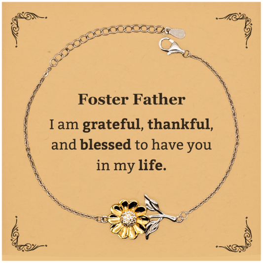 foster father appreciation gifts i am grateful thankful and blessed thank you sunflower bracelet for foster father birthday inspiration gifts for foster father