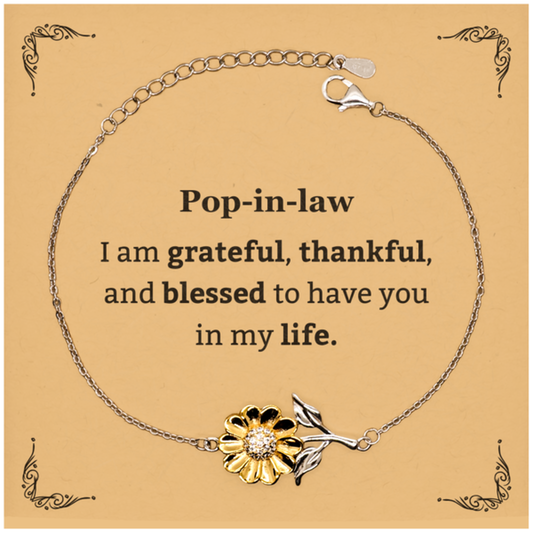 pop in law appreciation gifts i am grateful thankful and blessed thank you sunflower bracelet for pop in law birthday inspiration gifts for pop in law