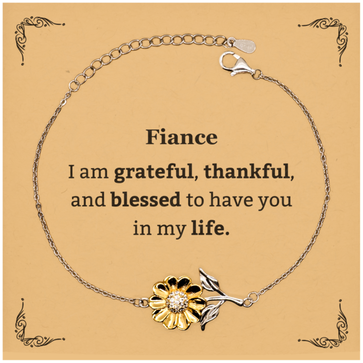 fiance appreciation gifts i am grateful thankful and blessed thank you sunflower bracelet for fiance birthday inspiration gifts for fiance