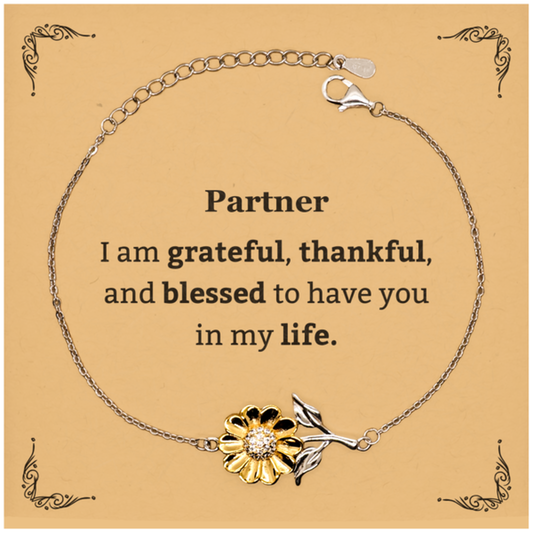 partner appreciation gifts i am grateful thankful and blessed thank you sunflower bracelet for partner birthday inspiration gifts for partner