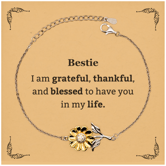bestie appreciation gifts i am grateful thankful and blessed thank you sunflower bracelet for bestie birthday inspiration gifts for bestie