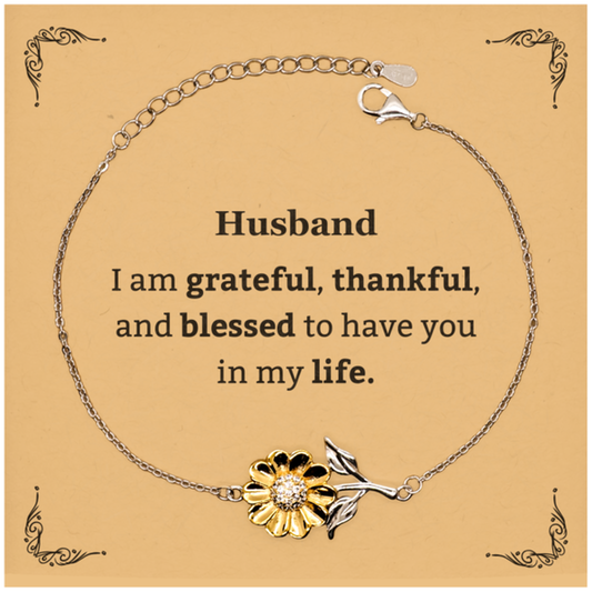 husband appreciation gifts i am grateful thankful and blessed thank you sunflower bracelet for husband birthday inspiration gifts for husband