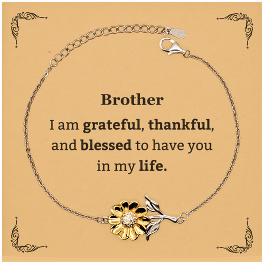 brother appreciation gifts i am grateful thankful and blessed thank you sunflower bracelet for brother birthday inspiration gifts for brother