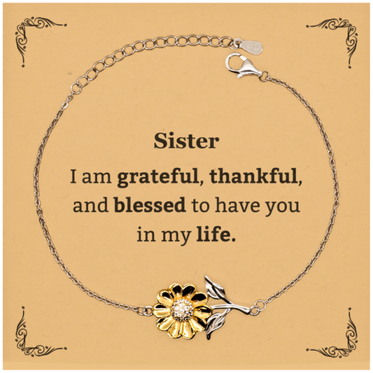 sister appreciation gifts i am grateful thankful and blessed thank you sunflower bracelet for sister birthday inspiration gifts for sister