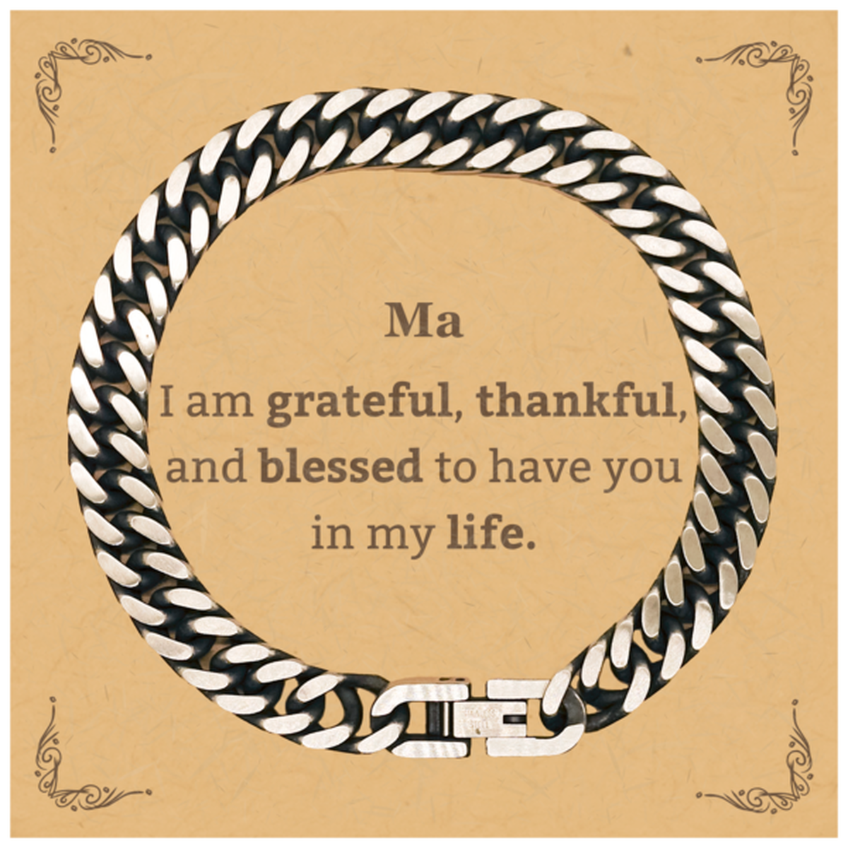 ma appreciation gifts i am grateful thankful and blessed thank you cuban link chain bracelet for ma birthday inspiration gifts for ma