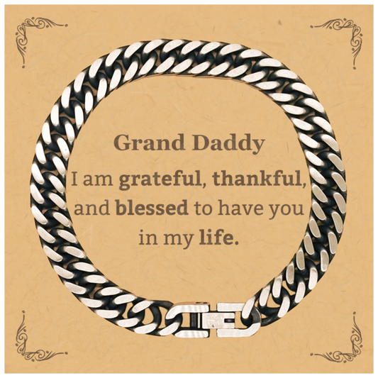 grand daddy appreciation gifts i am grateful thankful and blessed thank you cuban link chain bracelet for grand daddy birthday inspiration gifts for grand daddy