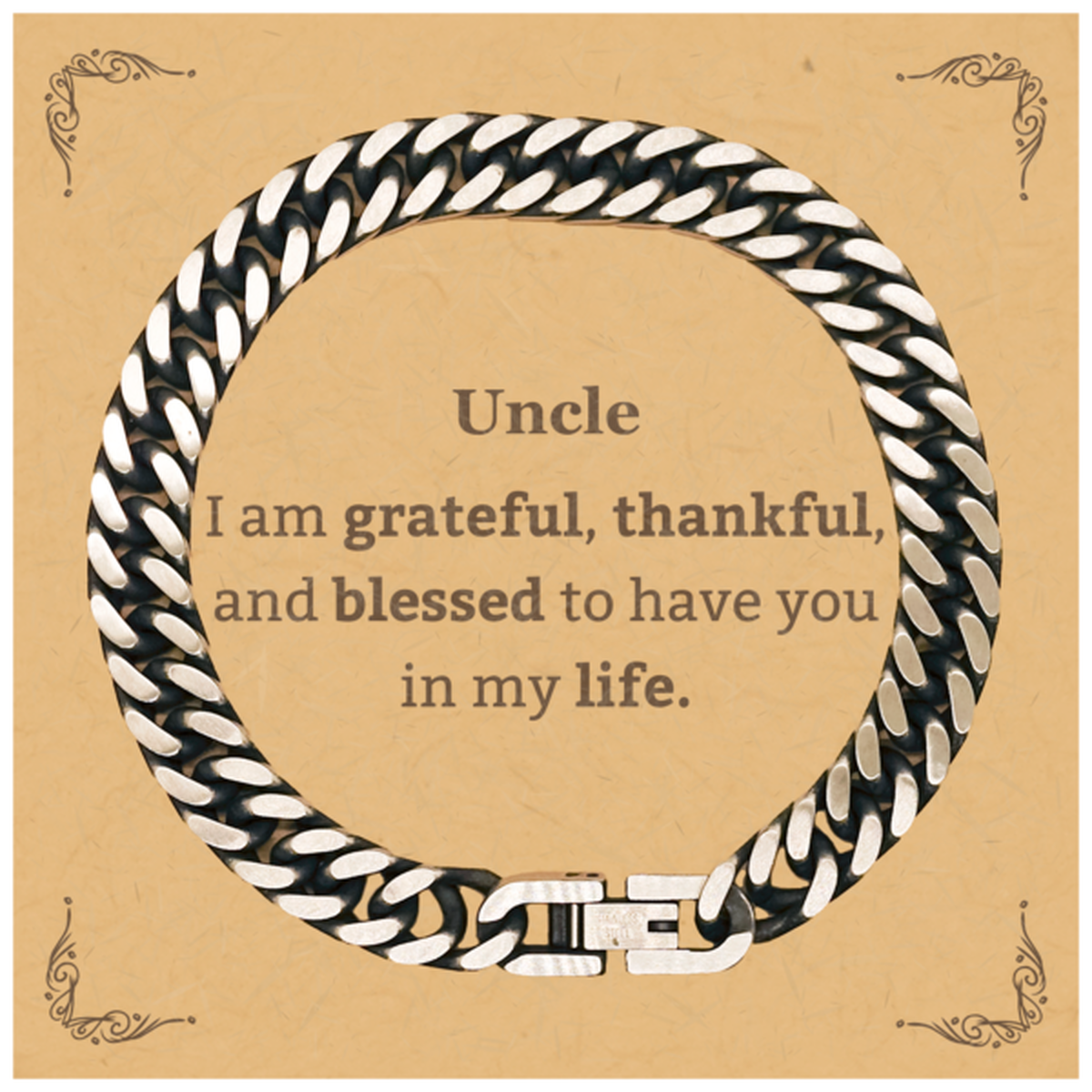 uncle appreciation gifts i am grateful thankful and blessed thank you cuban link chain bracelet for uncle birthday inspiration gifts for uncle