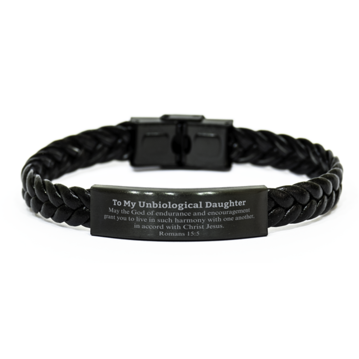 to my unbiological daughter gifts may the god of endurance bible verse scripture braided leather bracelet birthday confirmation gifts for unbiological daughter