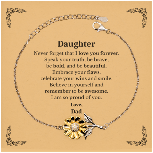 daughter sunflower bracelet never forget that i love you forever inspirational daughter birthday unique gifts from dad