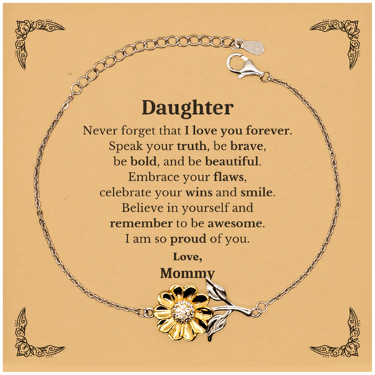 daughter sunflower bracelet never forget that i love you forever inspirational daughter birthday unique gifts from mommy