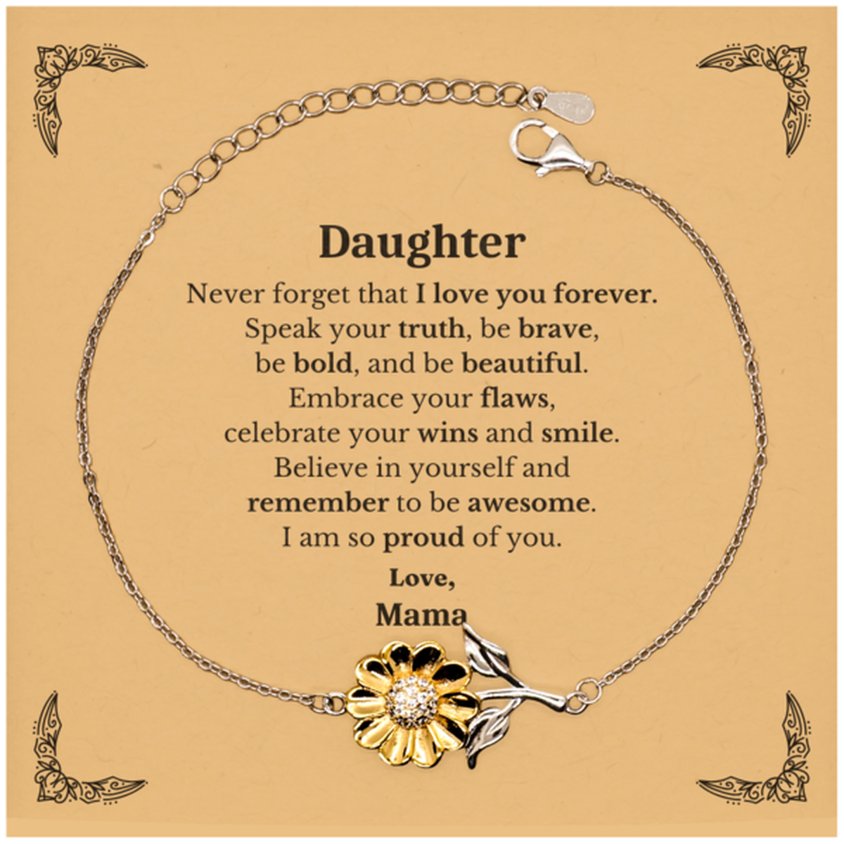 daughter sunflower bracelet never forget that i love you forever inspirational daughter birthday unique gifts from mama