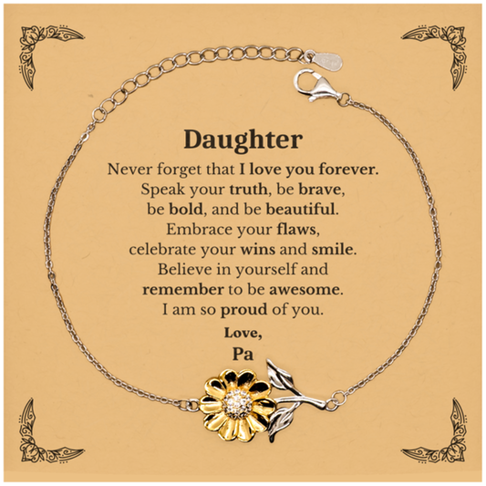 daughter sunflower bracelet never forget that i love you forever inspirational daughter birthday unique gifts from pa