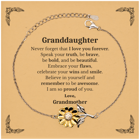 granddaughter sunflower bracelet never forget that i love you forever inspirational granddaughter birthday unique gifts from grandmother