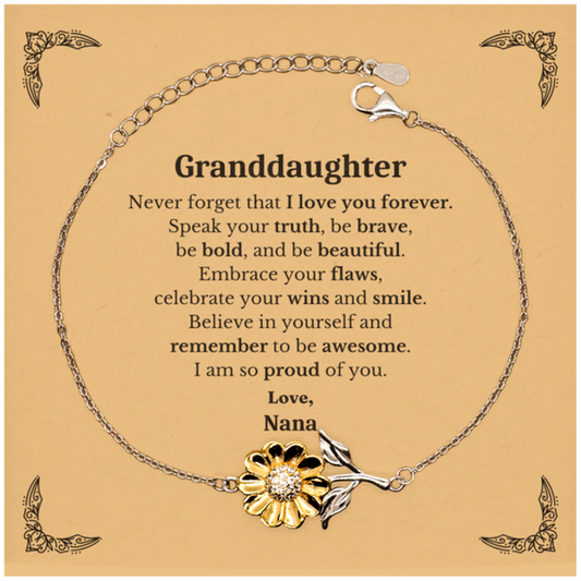 granddaughter sunflower bracelet never forget that i love you forever inspirational granddaughter birthday unique gifts from nana