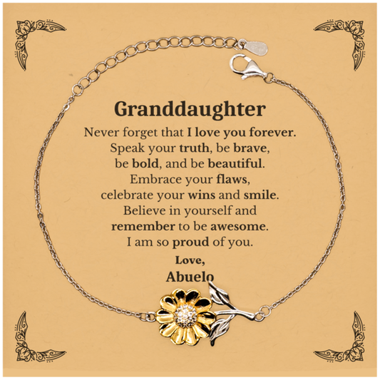 granddaughter sunflower bracelet never forget that i love you forever inspirational granddaughter birthday unique gifts from abuelo