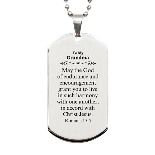 to my grandma gifts may the god of endurance bible verse scripture silver dog tag birthday confirmation gifts for grandma