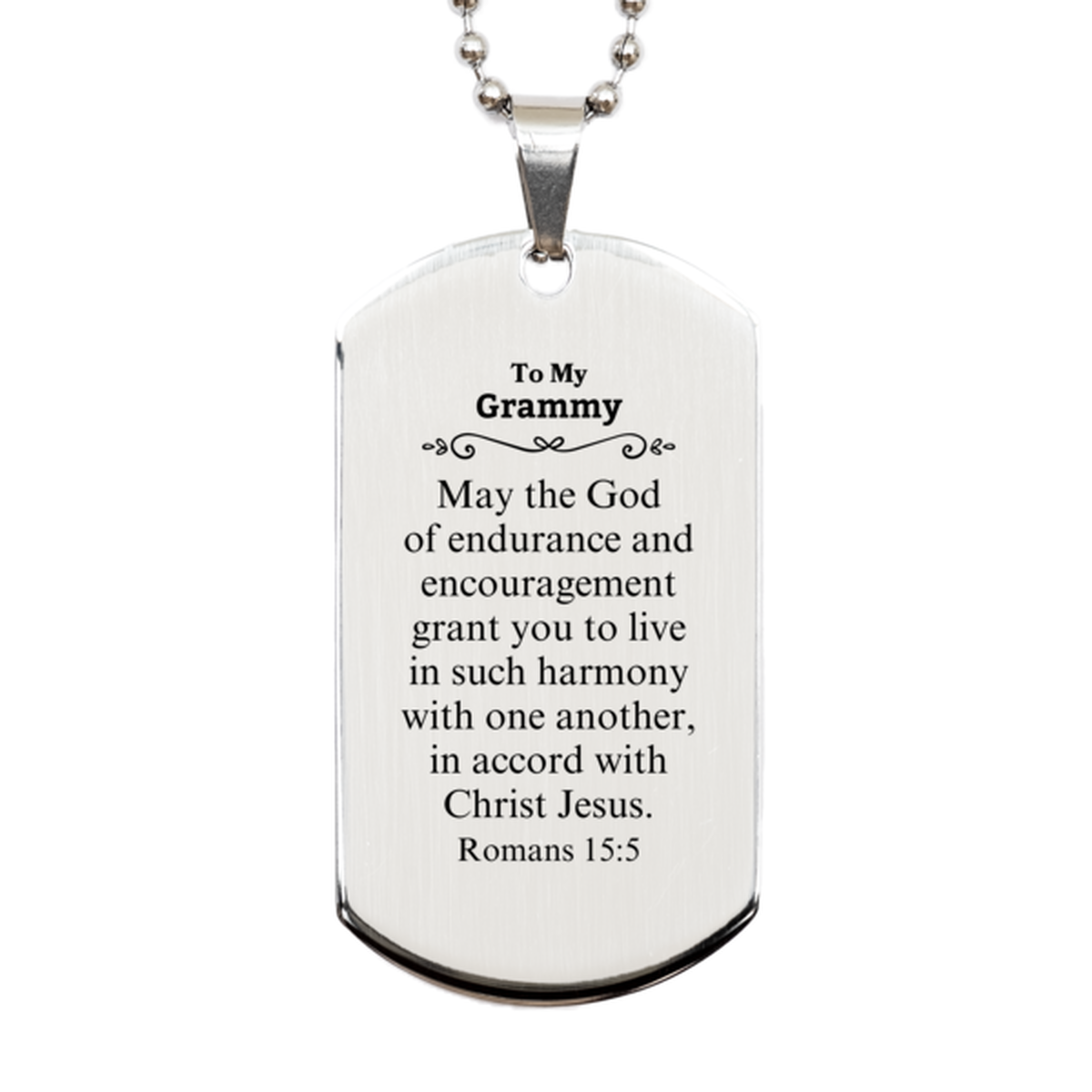to my grammy gifts may the god of endurance bible verse scripture silver dog tag birthday confirmation gifts for grammy