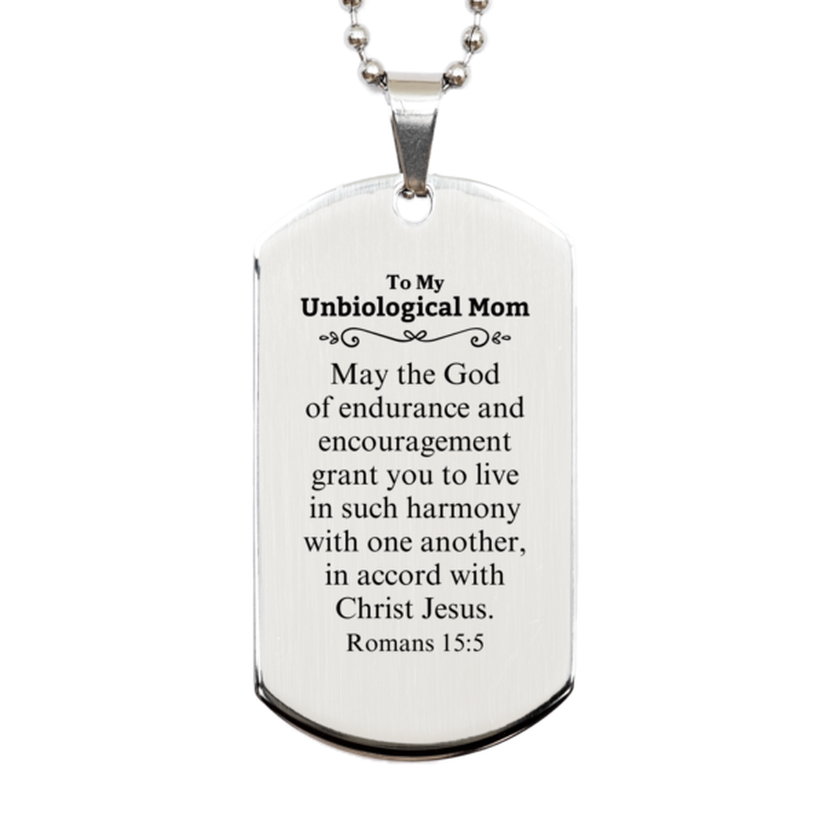 to my unbiological mom gifts may the god of endurance bible verse scripture silver dog tag birthday confirmation gifts for unbiological mom
