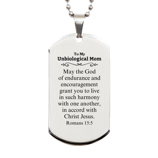 to my unbiological mom gifts may the god of endurance bible verse scripture silver dog tag birthday confirmation gifts for unbiological mom