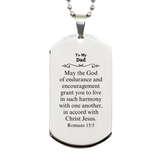 to my dad gifts may the god of endurance bible verse scripture silver dog tag birthday confirmation gifts for dad