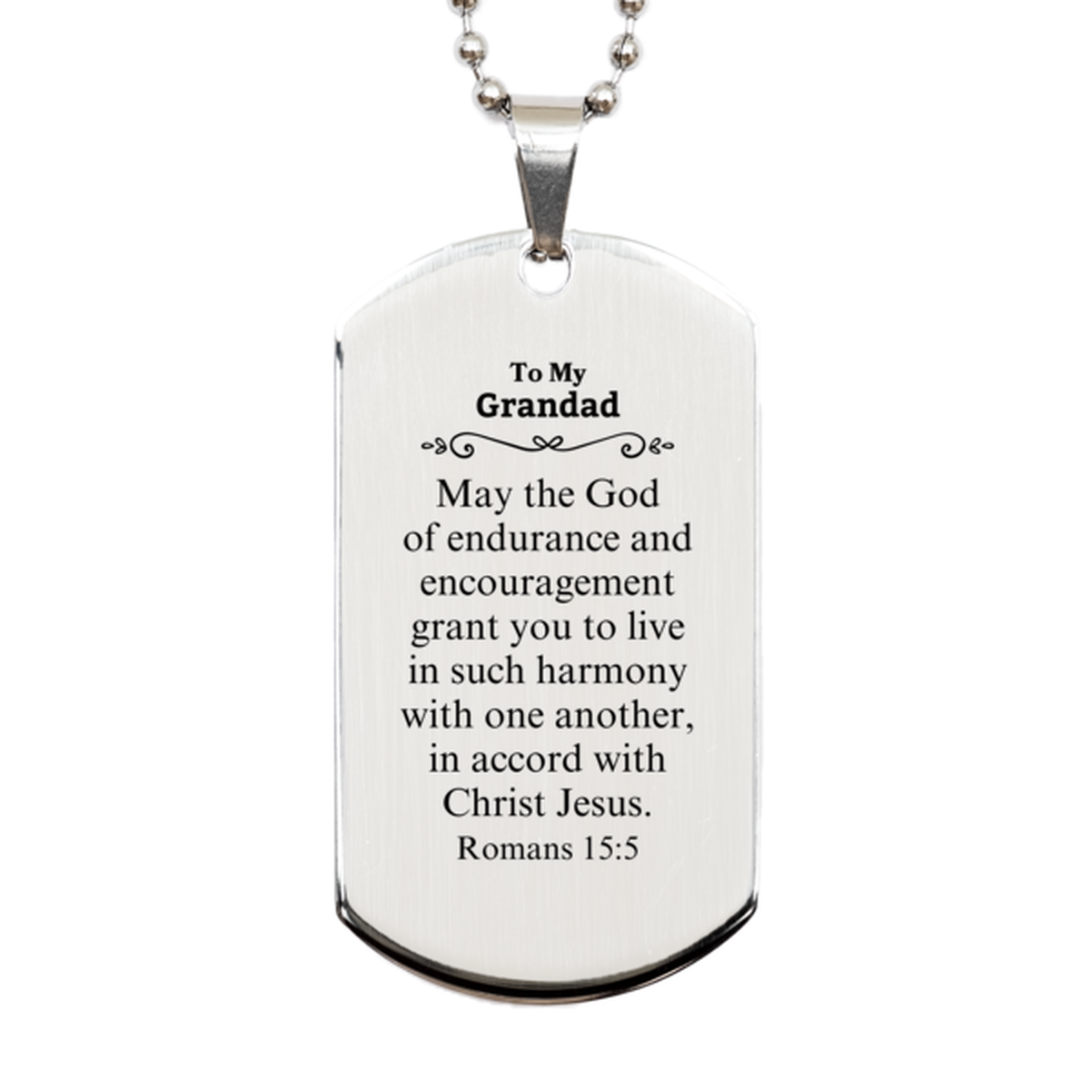 to my grandad gifts may the god of endurance bible verse scripture silver dog tag birthday confirmation gifts for grandad
