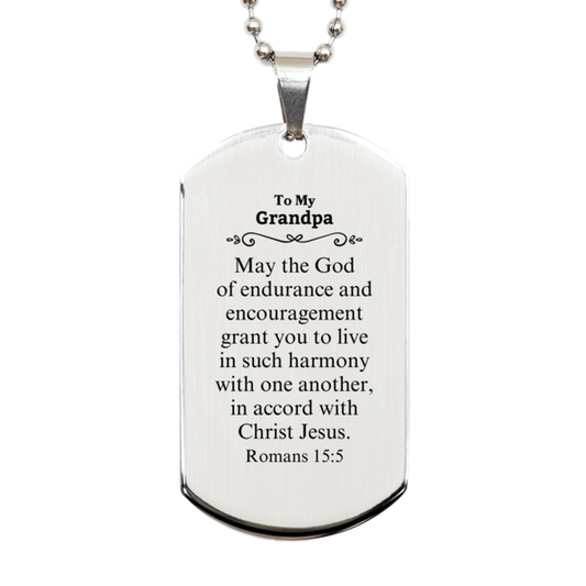 to my grandpa gifts may the god of endurance bible verse scripture silver dog tag birthday confirmation gifts for grandpa