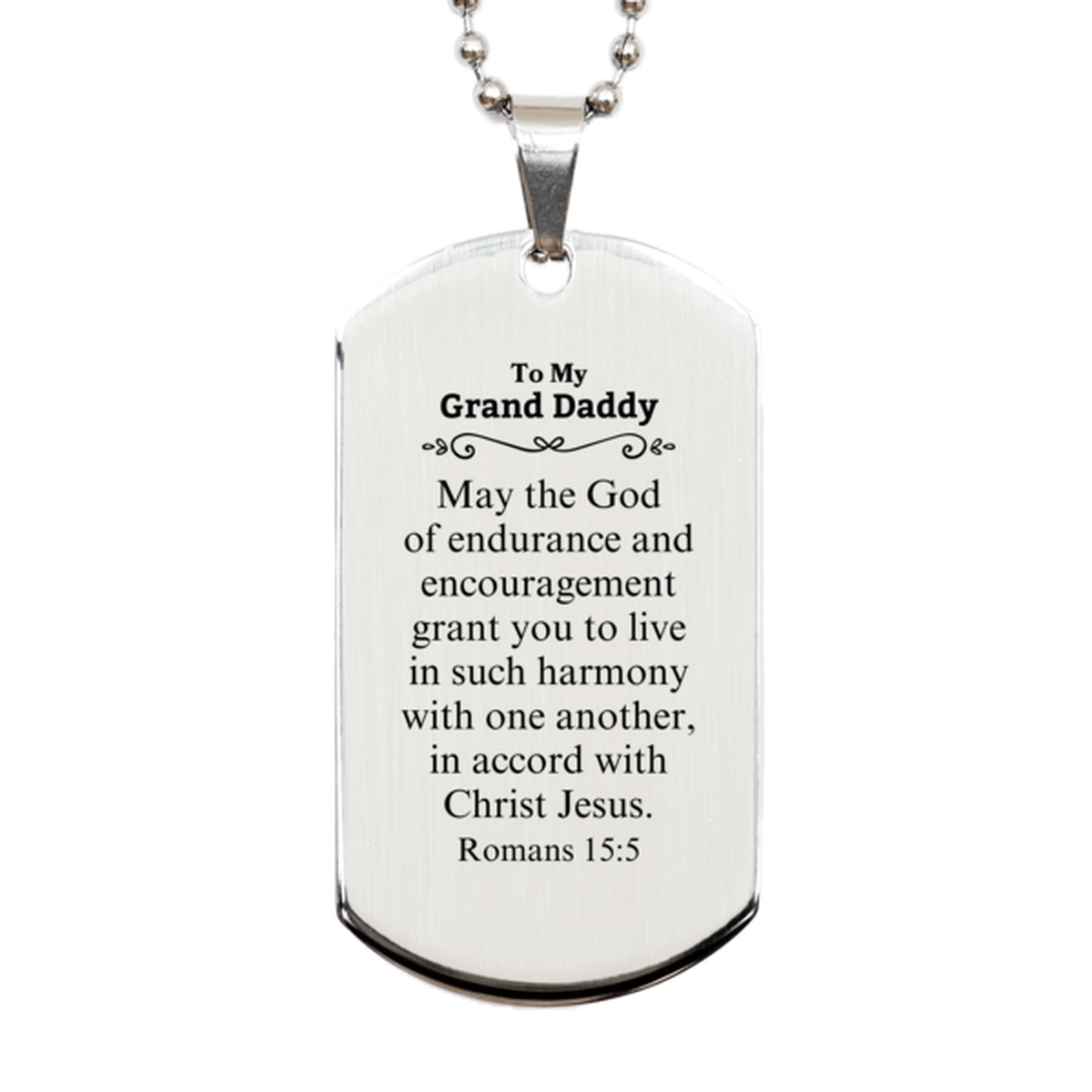 to my grand daddy gifts may the god of endurance bible verse scripture silver dog tag birthday confirmation gifts for grand daddy