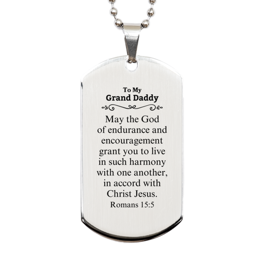 to my grand daddy gifts may the god of endurance bible verse scripture silver dog tag birthday confirmation gifts for grand daddy