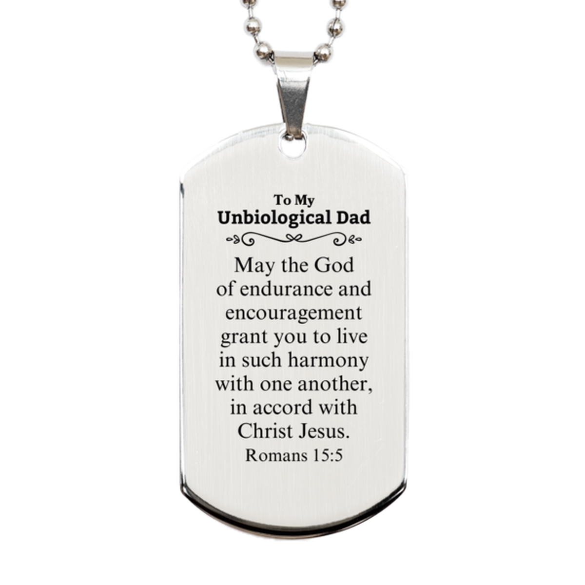 to my unbiological dad gifts may the god of endurance bible verse scripture silver dog tag birthday confirmation gifts for unbiological dad