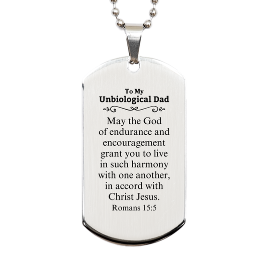 to my unbiological dad gifts may the god of endurance bible verse scripture silver dog tag birthday confirmation gifts for unbiological dad