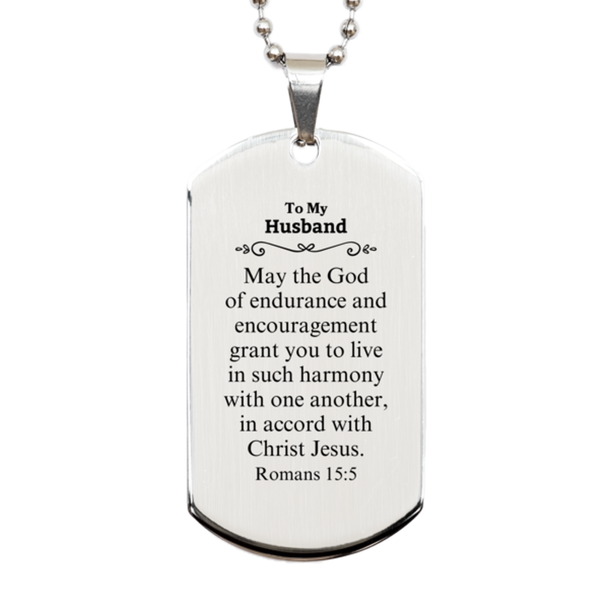 to my husband gifts may the god of endurance bible verse scripture silver dog tag birthday confirmation gifts for husband