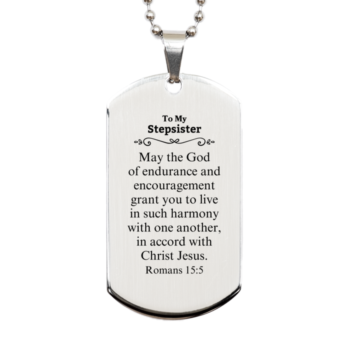 to my stepsister gifts may the god of endurance bible verse scripture silver dog tag birthday confirmation gifts for stepsister