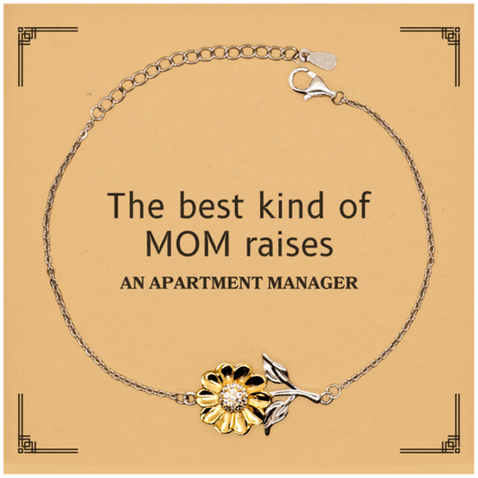 funny apartment manager mom gifts the best kind of mom raises apartment manager birthday mothers day cute sunflower bracelet for apartment manager mom
