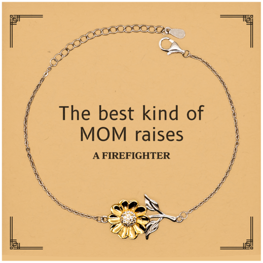 funny firefighter mom gifts the best kind of mom raises firefighter birthday mothers day cute sunflower bracelet for firefighter mom
