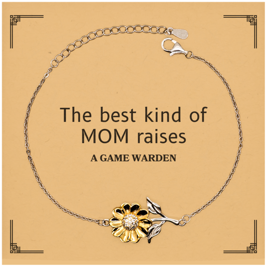 funny game warden mom gifts the best kind of mom raises game warden birthday mothers day cute sunflower bracelet for game warden mom
